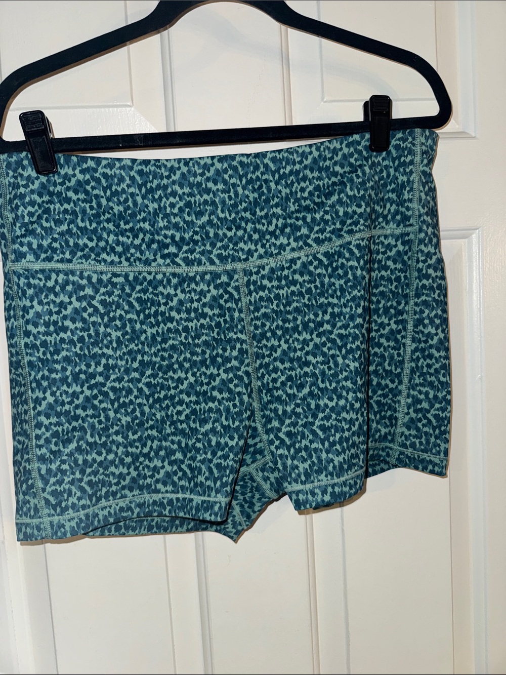 Athleta Teal Animal-Print Active Shorts - Women